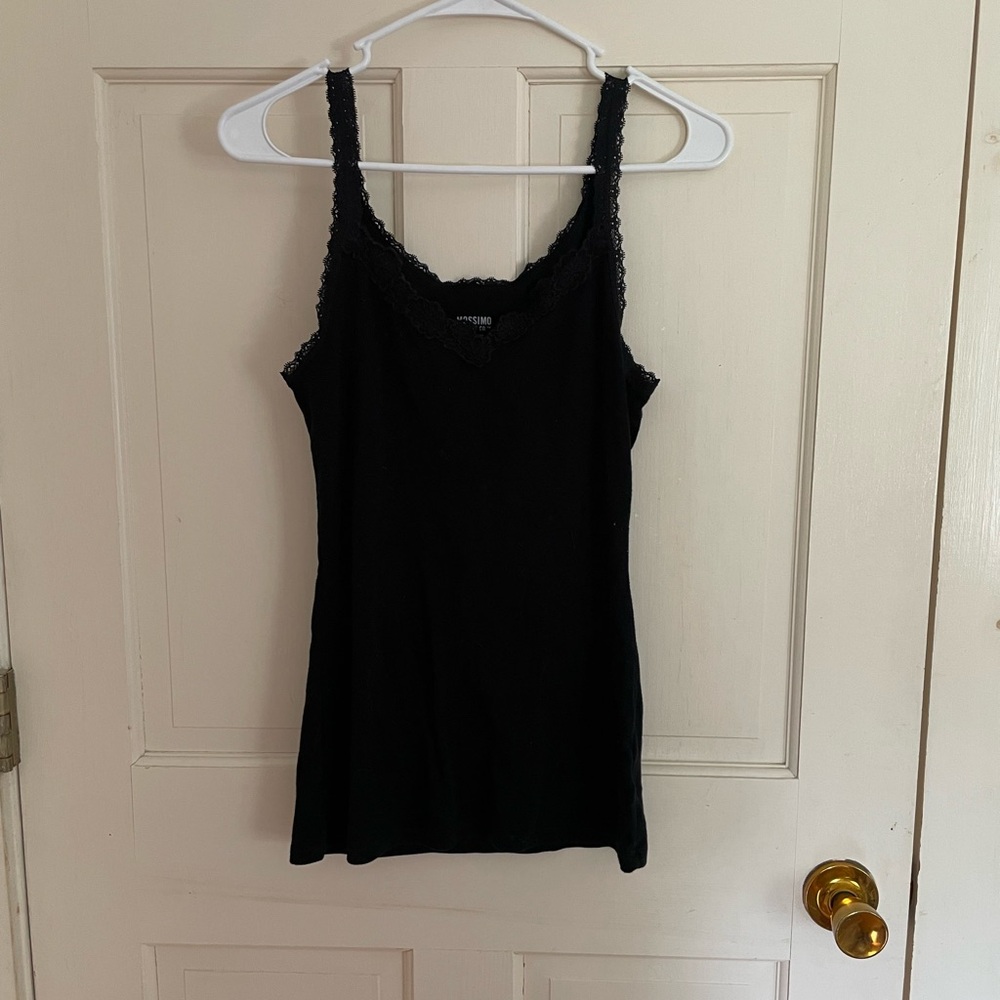 Mossimo Lace-Trim Black Women’s Tank Top
